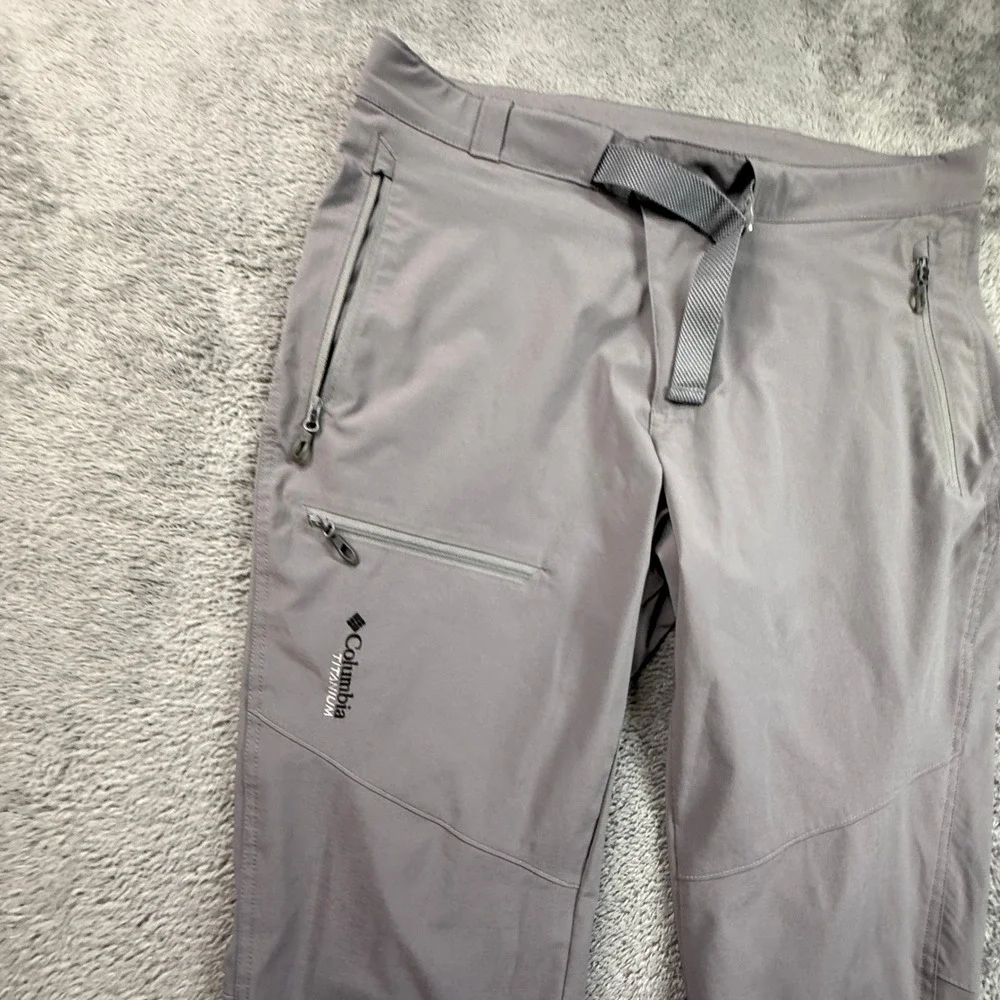 Columbia Titan Pass Pants Mens 36x32 Gray Belted Titanium Hiking AO0317